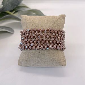 Saachi Mauve Beaded Cuff Bracelet